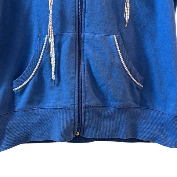 Silver Wear Women's Short Sleeve Zip-Up Hoodie Jacket Blue Size S - Picture 3 of 16